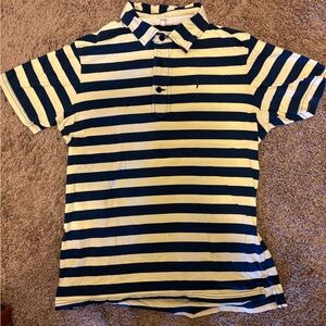 Relwen Heritage Striped Rugby Polo Men’s Medium Yellow Navy